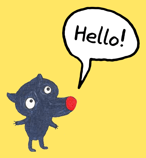 Joonistatud hiir tervitab: Hello!